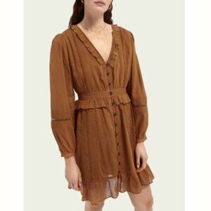 Scotch & Soda Lace insert organic cotton dress